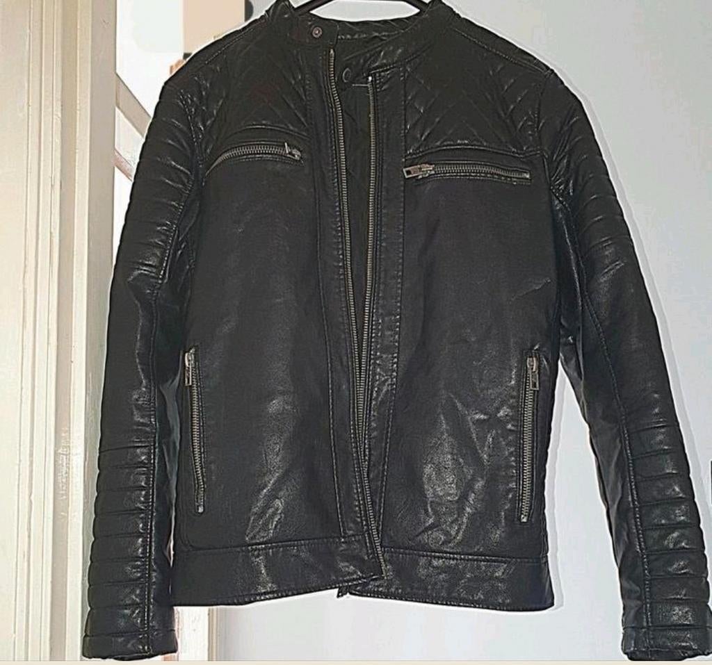 Icono Exclusive Label - Zwarte Leren Bikerjack - Maat M., Ophalen, Icono Exclusive Label, Maat 48/50 (M), Zwart