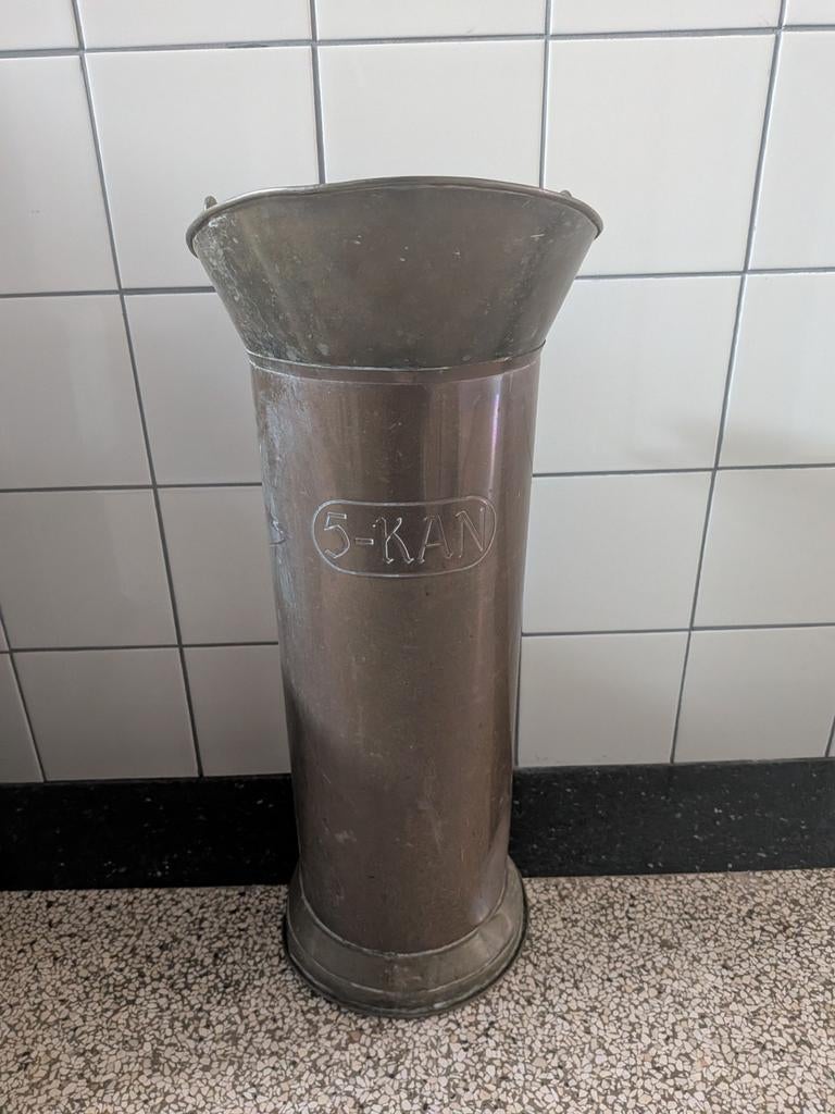 Antieke koperen 5-KAN kolenemmer/paraplubak, Antiek en Kunst, Antiek | Koper en Brons, Ophalen of Verzenden, Koper