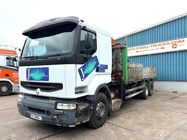 Renault Premium 385 .26G 6x2 PALFINGER / KIPPER (MECHANICAL, Euro 2, Renault, Wit, Bedrijf