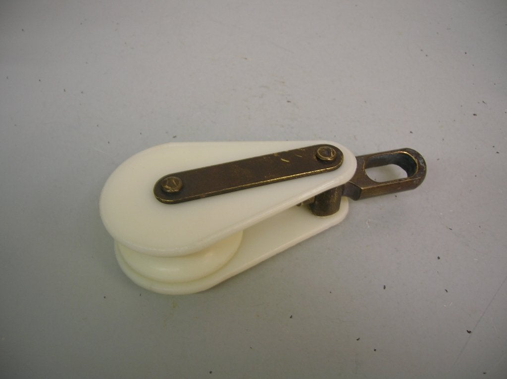 Vintage blokken, brons beslag, 12 - 13 mm, Ophalen of Verzenden, Gebruikt, Lijn of Blok