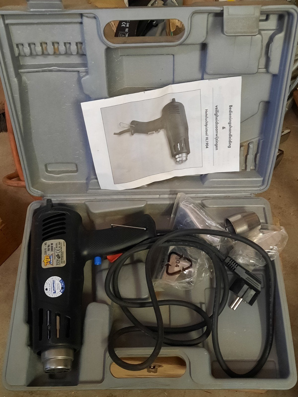 Heteluchtpistool HL1904 met accessoires en koffer, Ophalen of Verzenden, Zo goed als nieuw, Overige typen, Overige merken