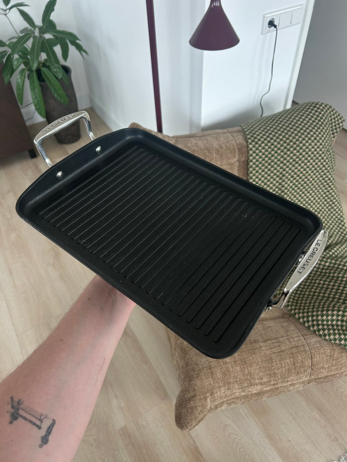 Le Creuset Les Forgées Grillplaat 35 x 25 cm, Ophalen of Verzenden, Zo goed als nieuw