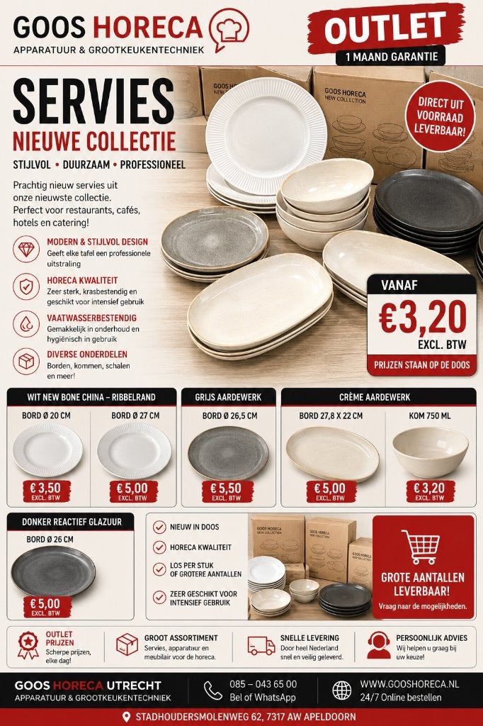 servies, Ophalen, Nieuw in verpakking, Overige typen
