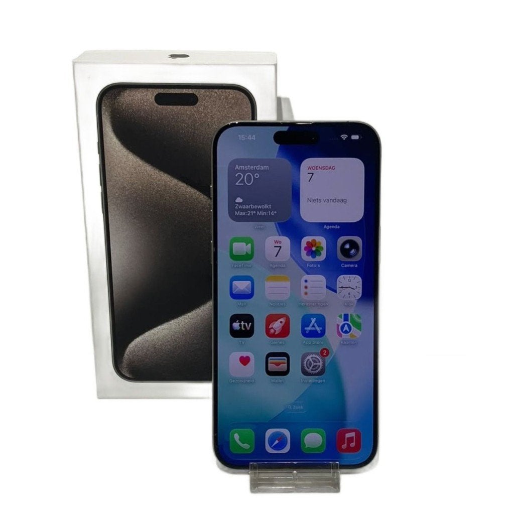 iPhone 15 Pro Max 256GB Natural Titanium in Doos Nieuwe Accu, 256 GB, IPhone 15 Pro Max, Nieuw, Ophalen of Verzenden