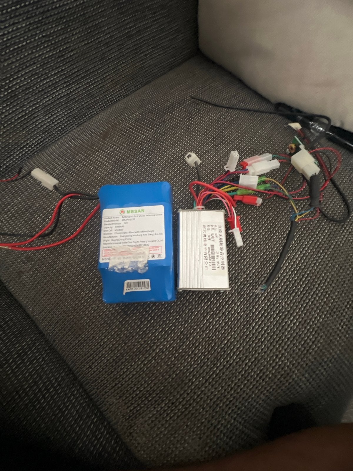 Mesan 36V 4400mAh Batterij & controller setje, Ophalen of Verzenden, Gebruikt