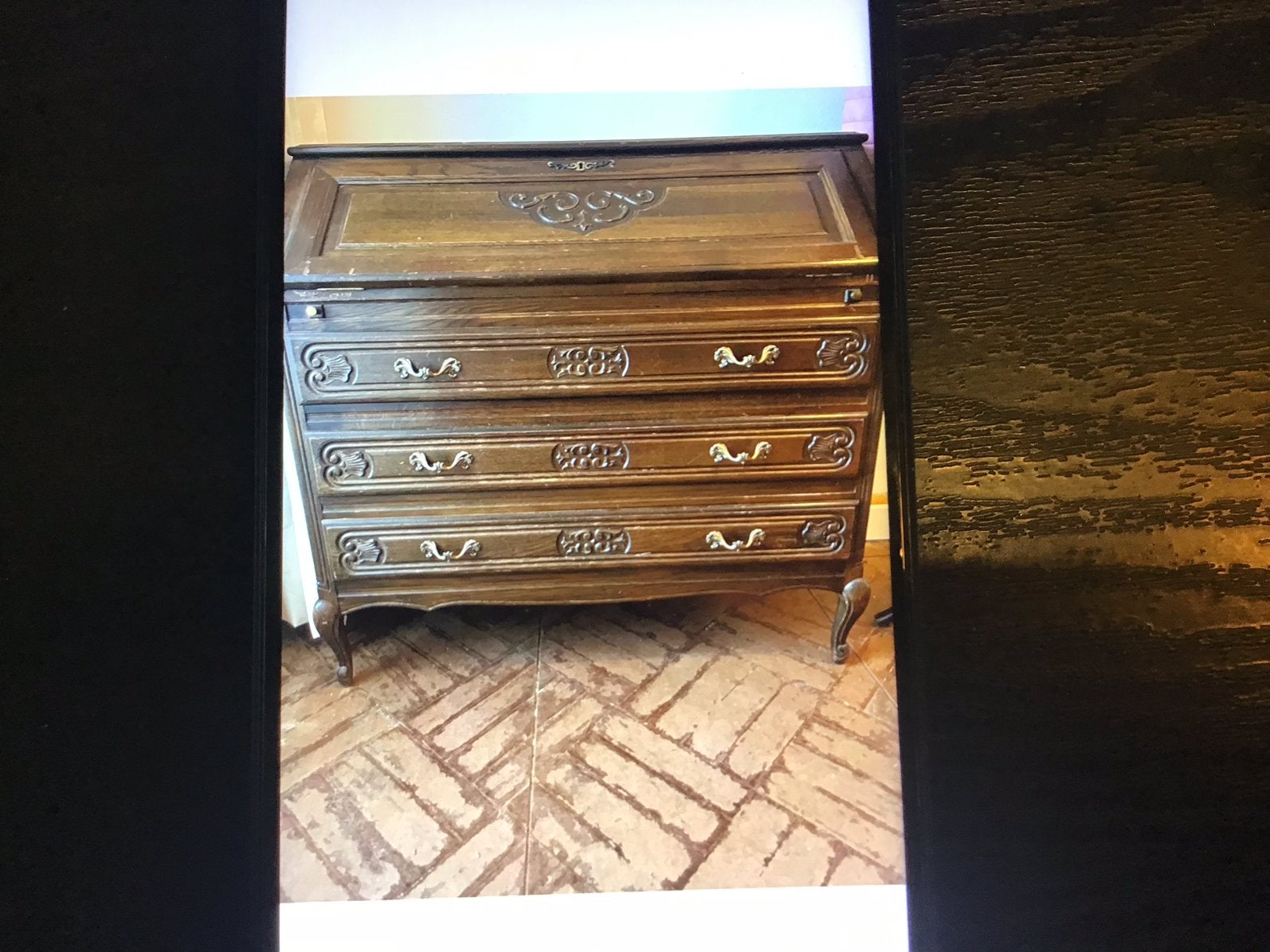 Houten secretaire, Ophalen, Gebruikt, 120 cm, Secretaire