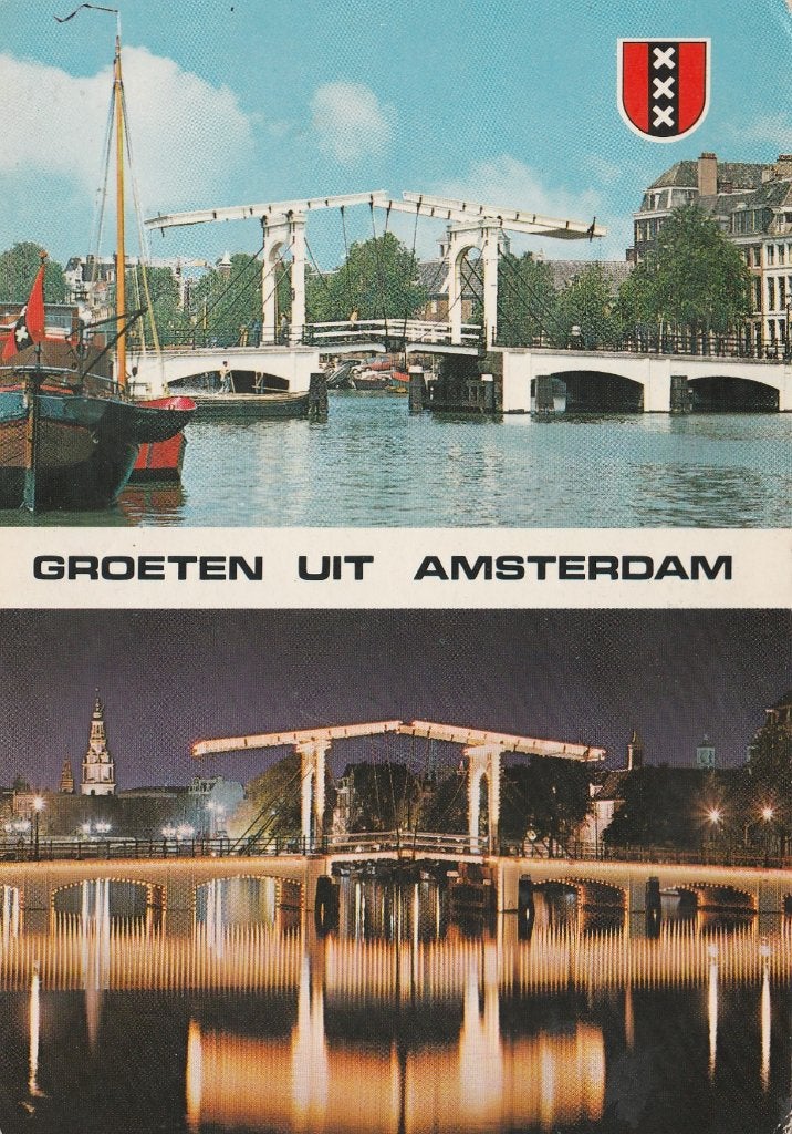 AMSTERDAM Magere Brug Groeten, Verzenden, 1960 tot 1980, Ongelopen, Noord-Holland