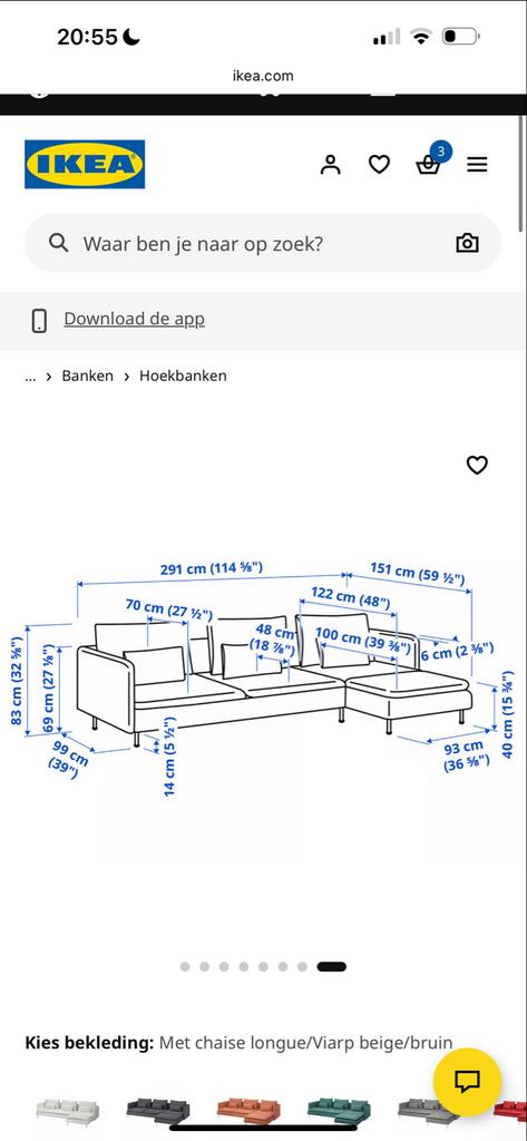 Hoezen IKEA Soderhamn bank Gunnared grijs, Ophalen, Zo goed als nieuw, Stof