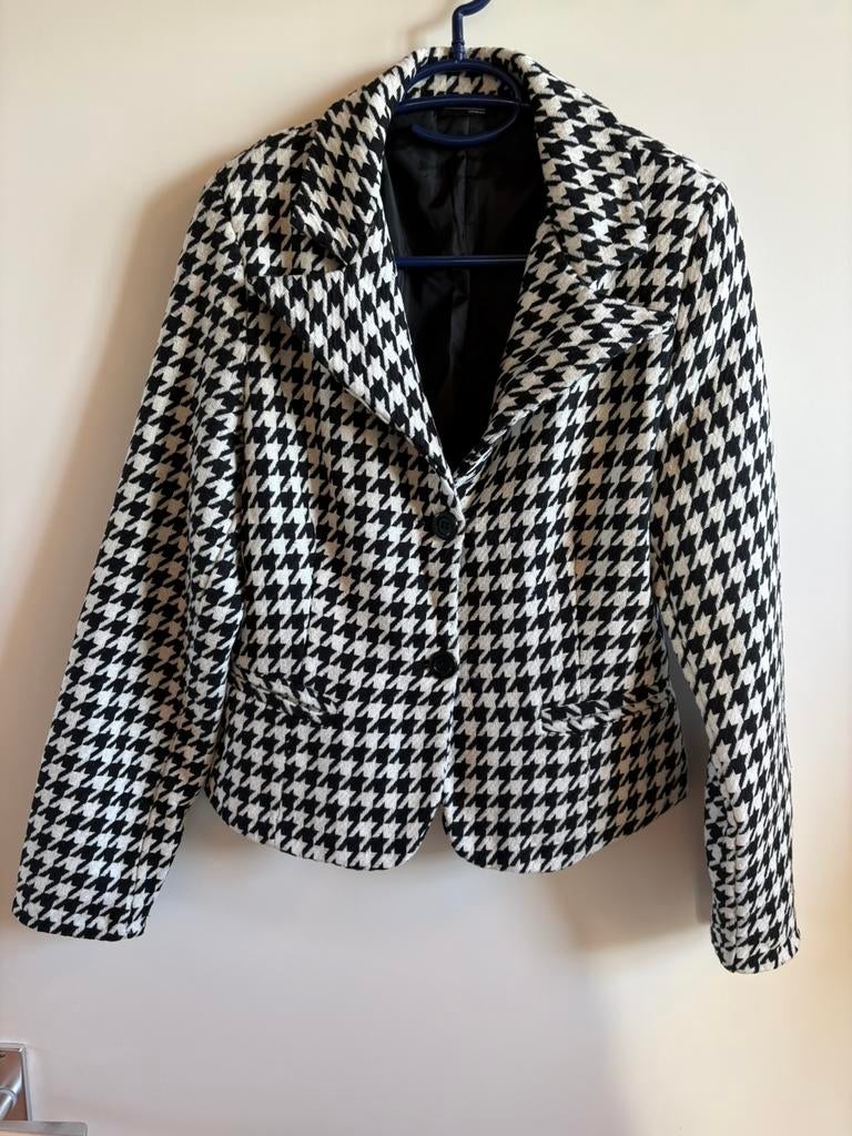 Jasje pied de poule ruitje, Kleding | Dames, Ophalen of Verzenden, Zo goed als nieuw, Maat 36 (S), Zwart