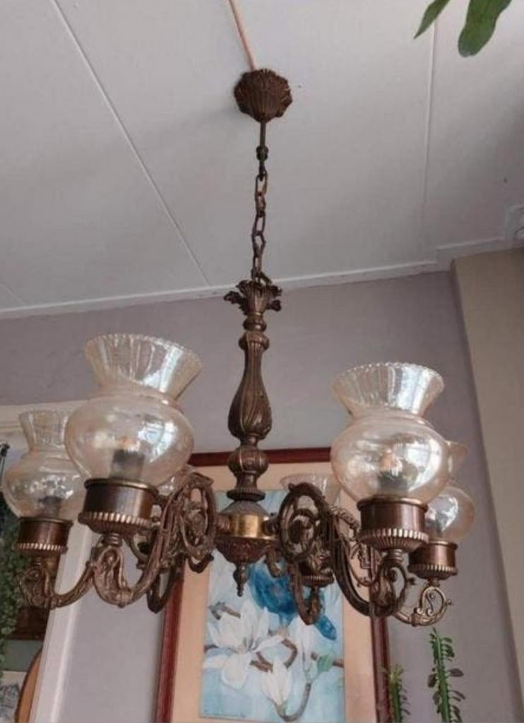 Vintage Italiaanse kroonluchter, Huis en Inrichting, Lampen | Kroonluchters, Ophalen, Gebruikt