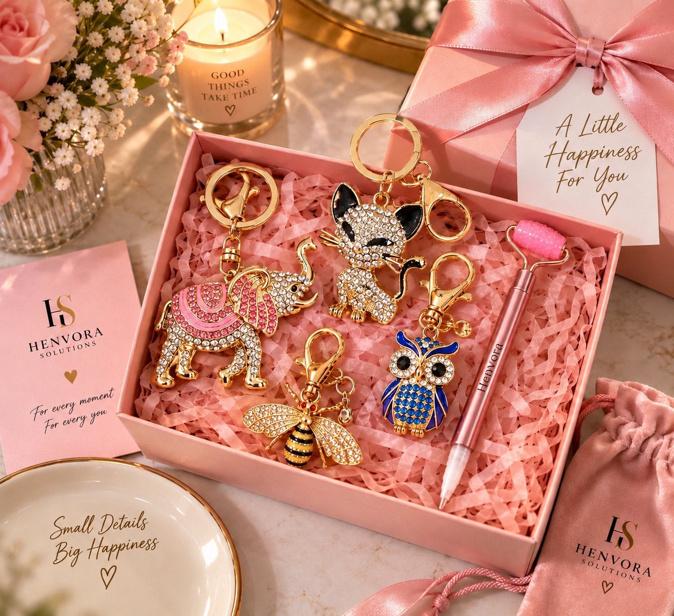 Luxe Sleutelhangers met Strass Steentjes - Diverse Dieren, Ophalen of Verzenden, Nieuw, Dier of Natuur