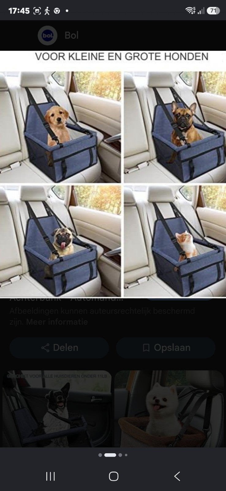 Auto honden mand voor maximaal 50cm schoft hoogte, Ophalen, Zo goed als nieuw, Stof