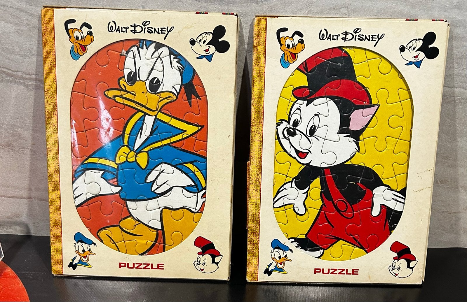 Vintage Walt Disney King Puzzel (2 stuks), Verzenden, 10 tot 50 stukjes, Gebruikt, 4 tot 6 jaar