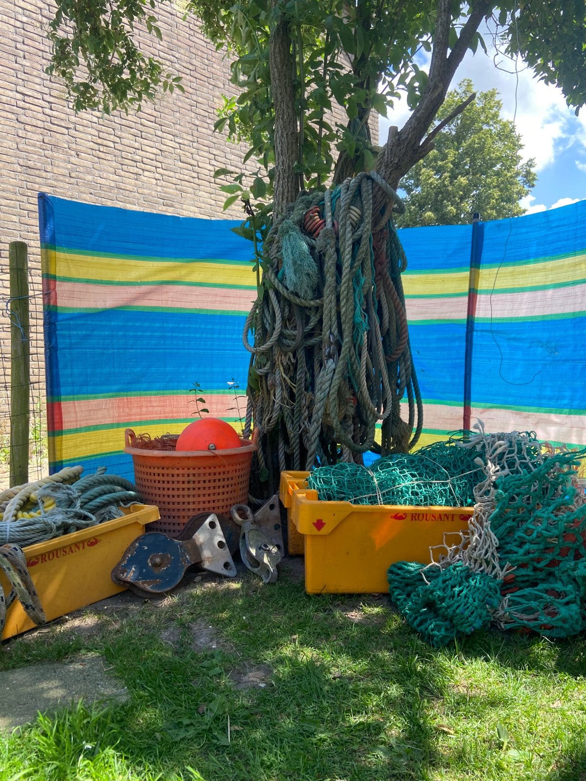 Nautisch decoratie, visnetten, scheepstouw, beach house,, Ophalen, Gebruikt