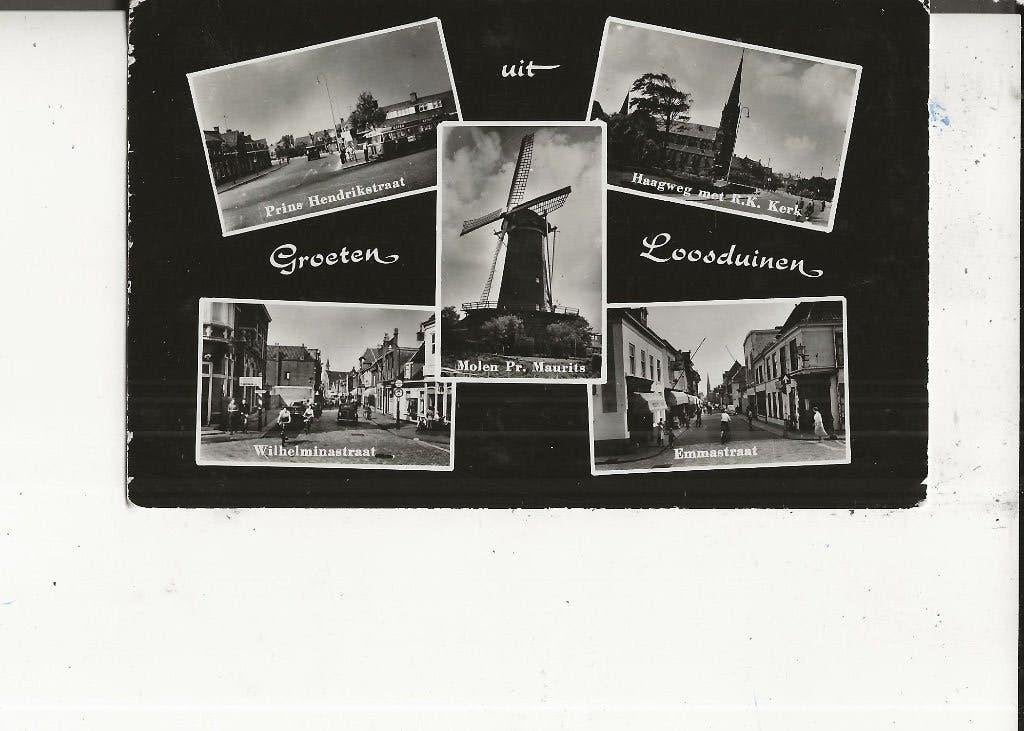 Loosduinen 5-Kaart met Molen 8-8-1961, Verzamelen, Ansichtkaarten | Nederland, Ophalen of Verzenden, 1960 tot 1980, Gelopen, Zuid-Holland