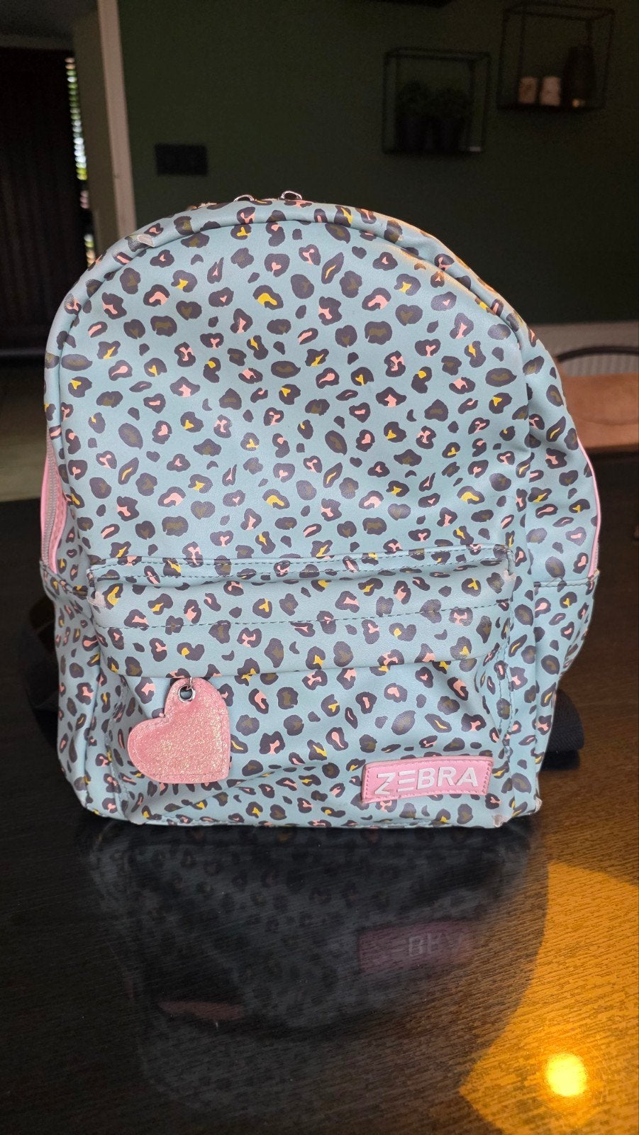 Zebra rugzakje met panterprint en hartje, Gebruikt, Minder dan 30 cm, Minder dan 25 cm, Ophalen