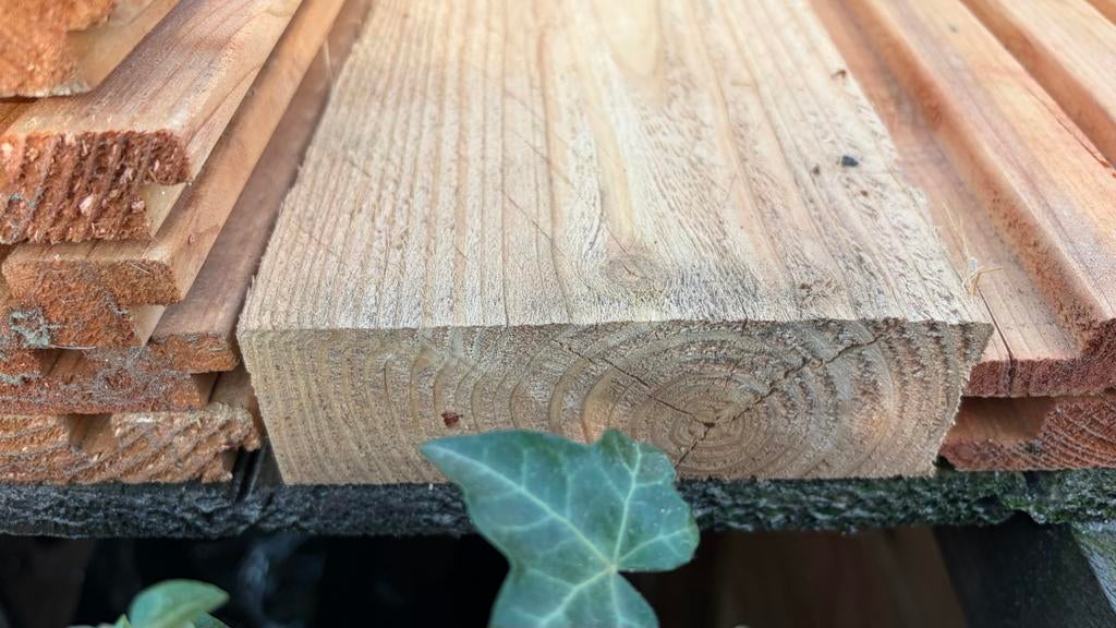 Lariks Douglas balk 5x15cm fijnbezaagd 4 meter, Doe-het-zelf en Verbouw, Hout en Planken, Ophalen, Nieuw, Balk, Overige houtsoorten