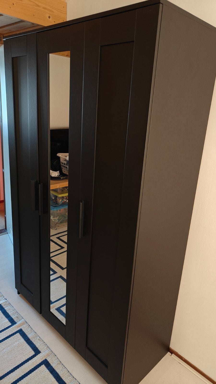 IKEA Brimnes kledingkast zwart, Huis en Inrichting, Kasten | Kledingkasten, Ophalen, Met deur(en), 100 tot 150 cm, Zo goed als nieuw