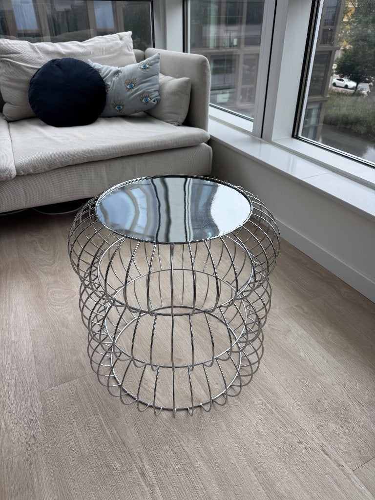Nachtkastje of Bijzettafel, Huis en Inrichting, Ophalen, Gebruikt, Metaal of Aluminium, 45 tot 65 cm