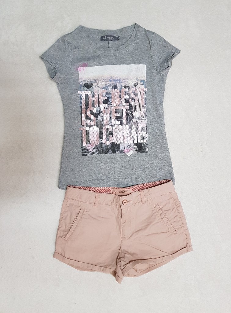Super leuk oud roze ZARA shortje maat 128., Kinderen en Baby's, Kinderkleding | Maat 128, Broek, Zo goed als nieuw, Zara, Verzenden