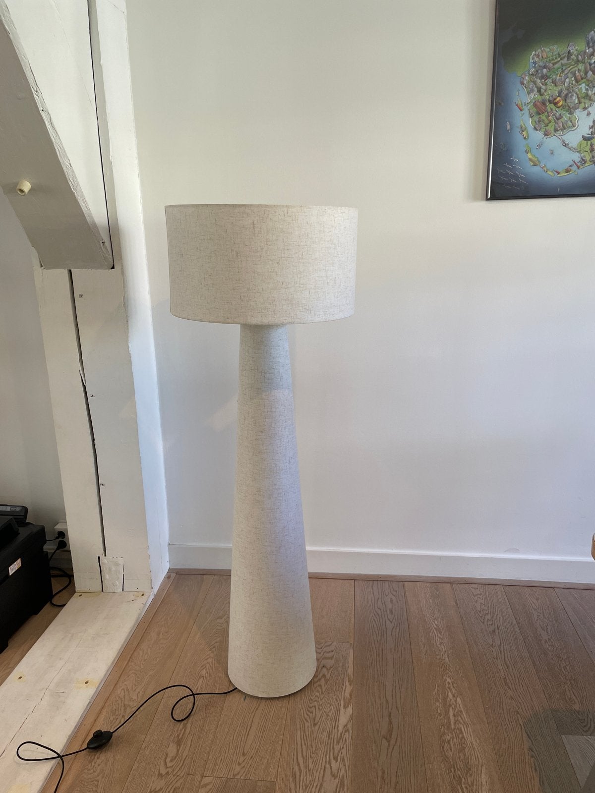Stijlvolle kwantum Pandia staande lamp met stoffen kap, Ophalen, E27 (groot), Zo goed als nieuw, 100 tot 150 cm