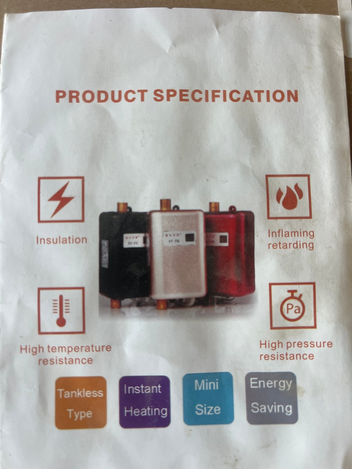 2x Mini Tankless Instant Water Heater 3800W - Nieuw, Witgoed en Apparatuur, Ovens, Ophalen of Verzenden, Nieuw, Minder dan 45 cm