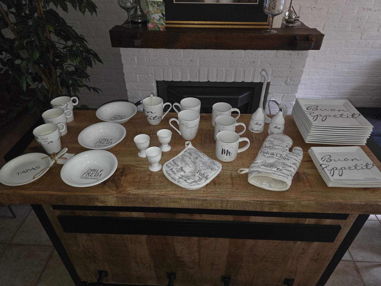 Riviera Maison Servies - Diverse items, Ophalen of Verzenden, Zo goed als nieuw, Bord(en), Overige stijlen