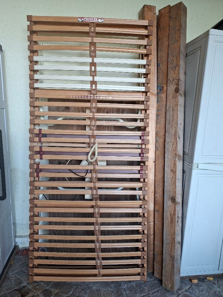 Lattenboden 1 persoons bed met motor, Ophalen, Verstelbaar, 90 cm, Eenpersoons