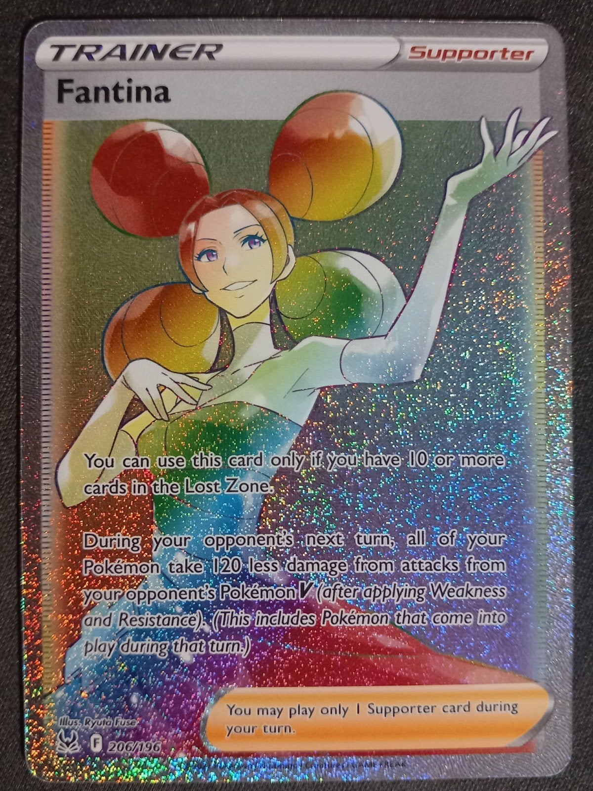 Pokemon Fantina 206/196 Lost Origin Hyper Rare NM, Verzenden, Zo goed als nieuw, Losse kaart, Foil