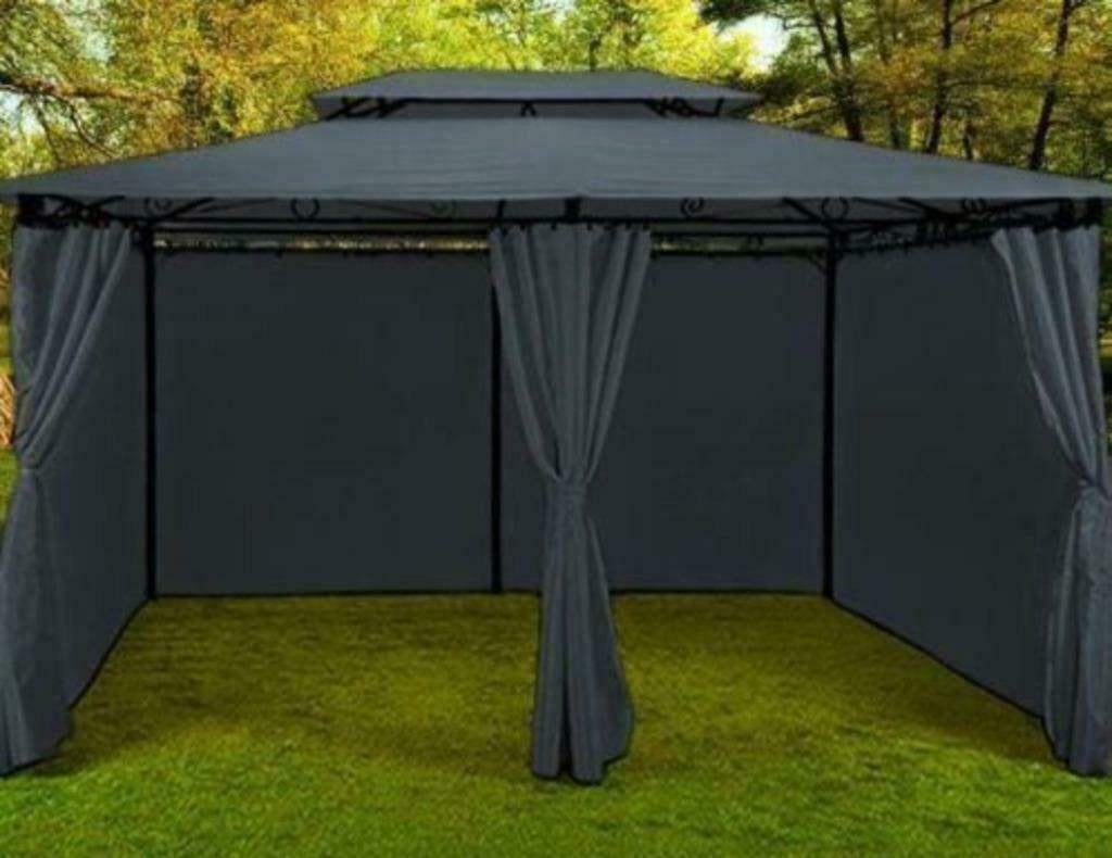 Chique Stalen Paviljoen Prieel Partytent 3x4m. Antraciet, Tuin en Terras, Ophalen of Verzenden, Nieuw, Minder dan 5 meter, Paviljoen