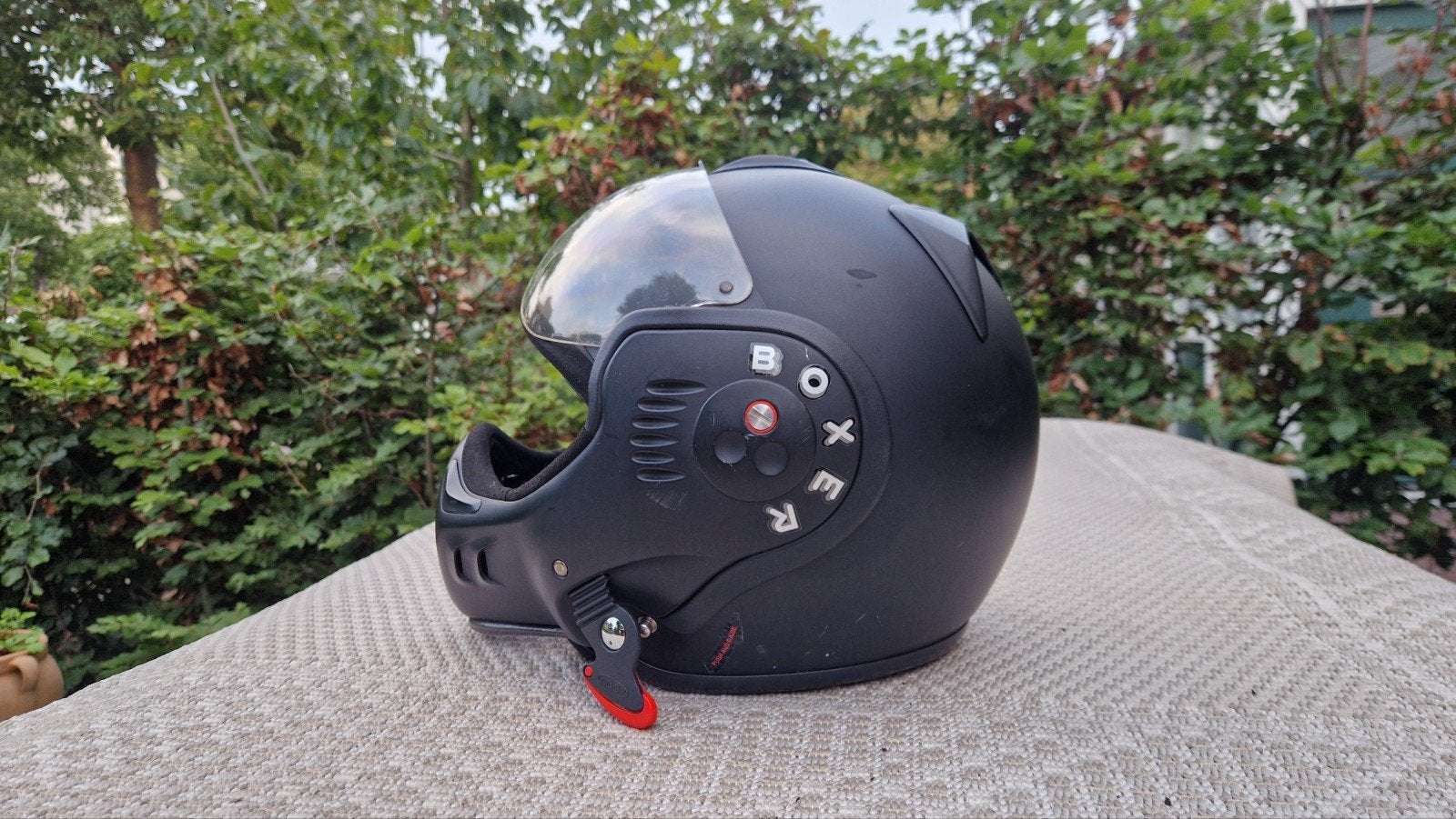 Roof Boxer, zwart, nette helm, Motoren, Kleding | Motorhelmen, Ophalen, Tweedehands, Integraalhelm, Overige merken