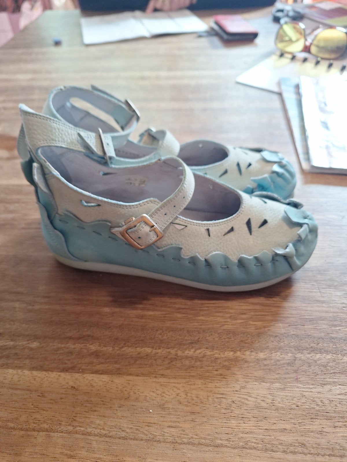Jan Jansen lichtblauwe open schoenen maat 38,5, Jan jansen, Ophalen of Verzenden, Blauw