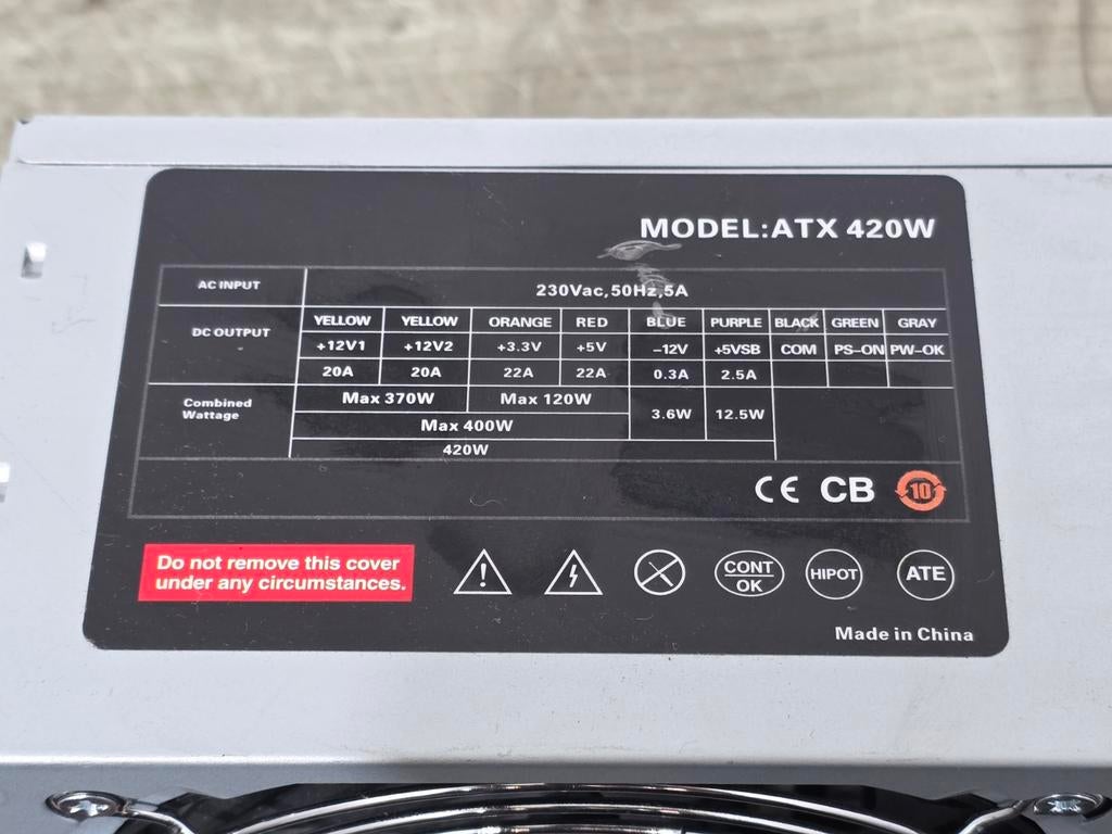 420w max voeding psu power supply atx420w, Ophalen of Verzenden, Gebruikt
