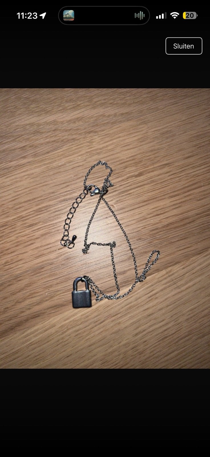 Slotje bedelketting, Met hanger, Verzenden, Nieuw, Zilver