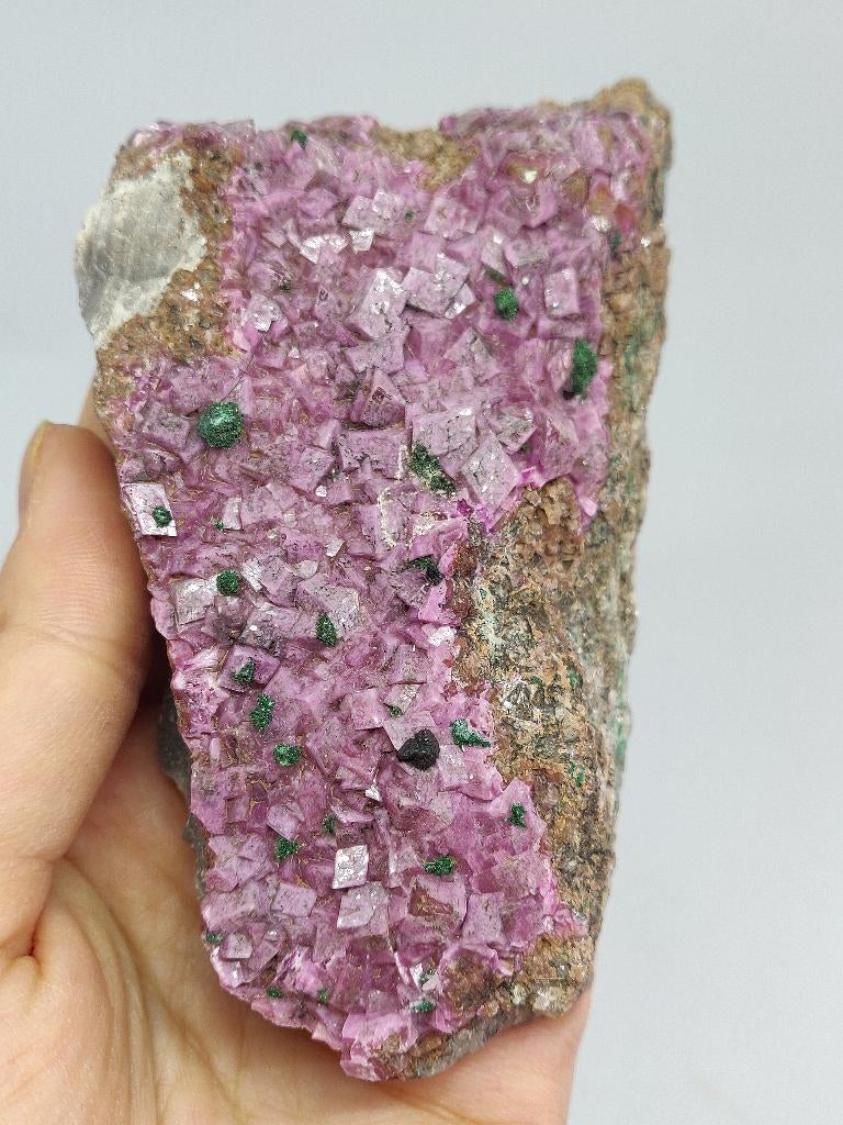 Cobalto Calciet met Malachiet #1, Ophalen of Verzenden, Mineraal