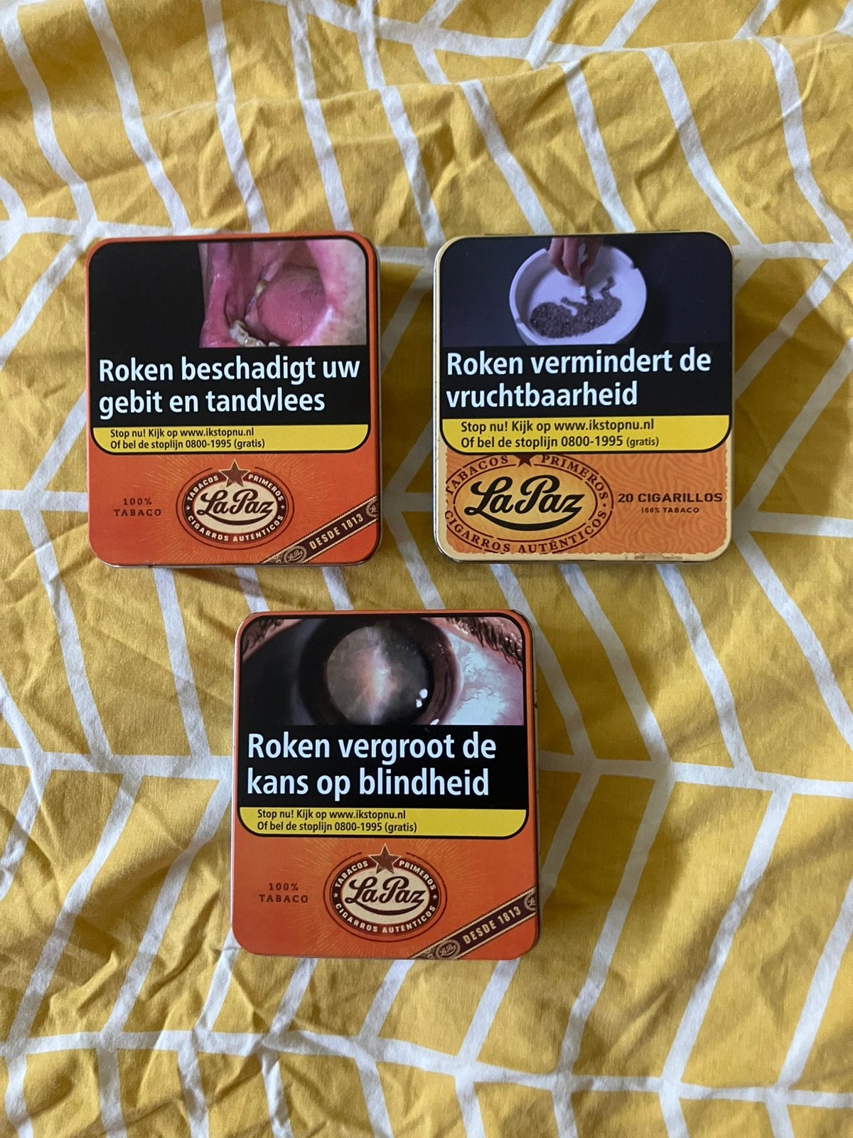 3 sigaren blikjes La Paz, Ophalen, Zo goed als nieuw