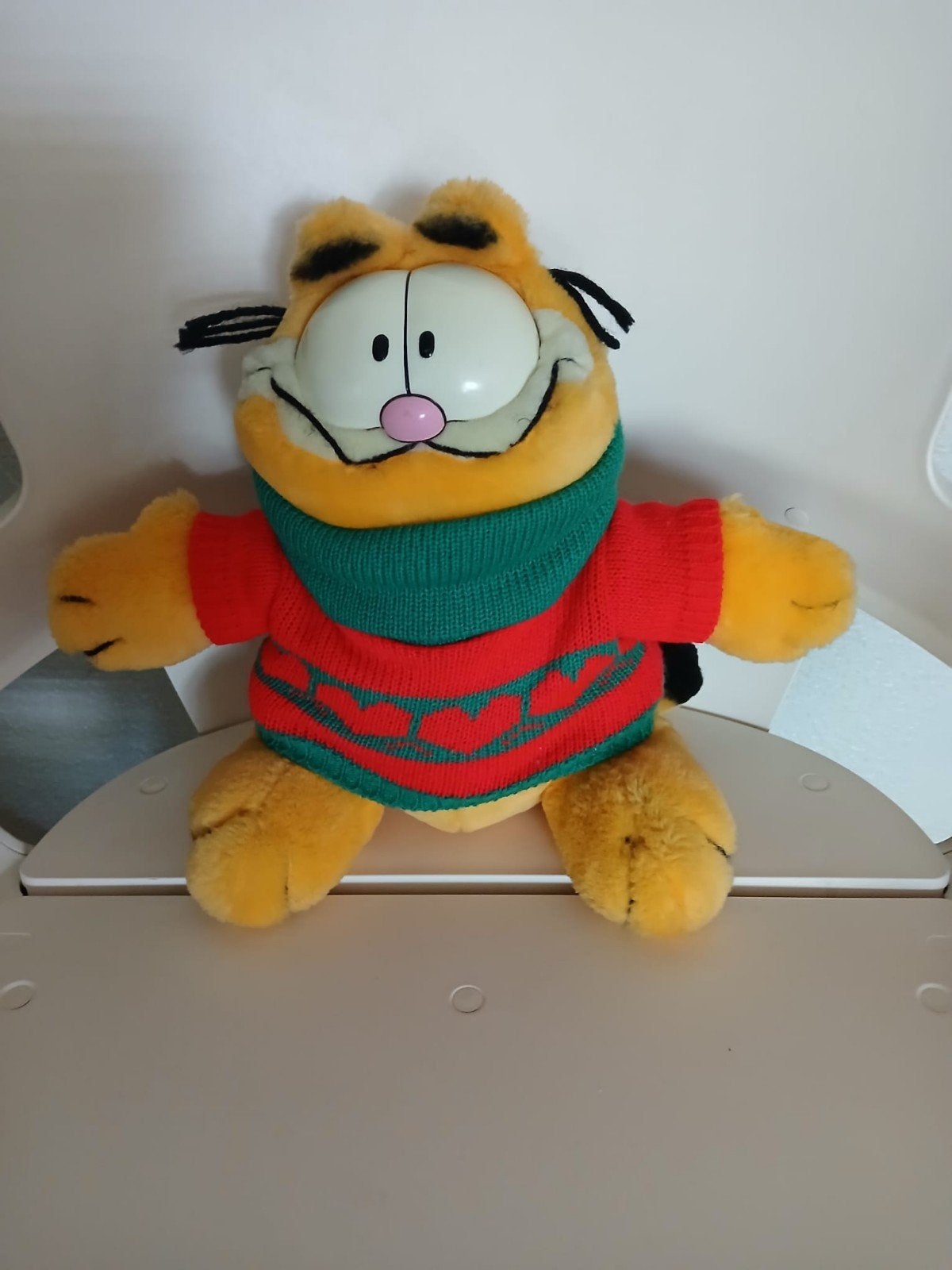 Garfield knuffel United Feature 1978,1981, Gebruikt, Geel, Overige typen, Ophalen of Verzenden