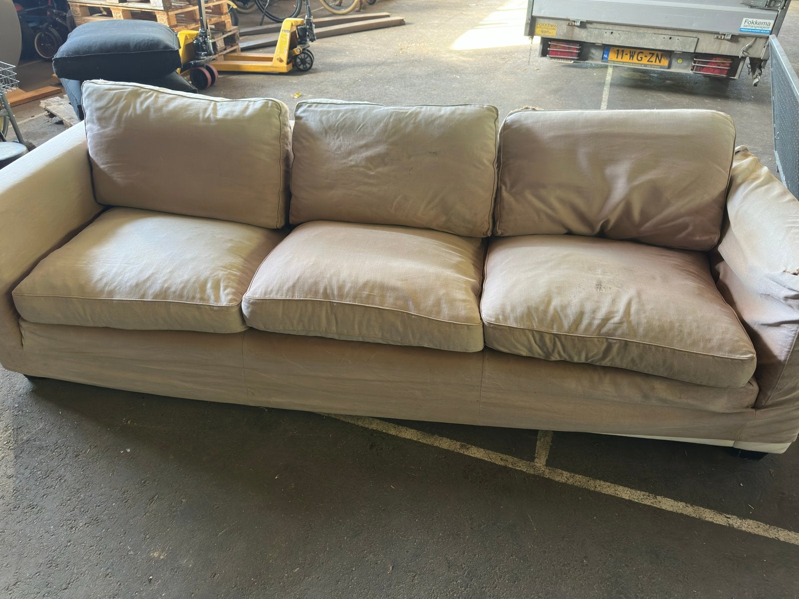 Linteloo bank en 2 fauteuils - opknapper, Ophalen, Gebruikt, Driepersoons, Rechte bank