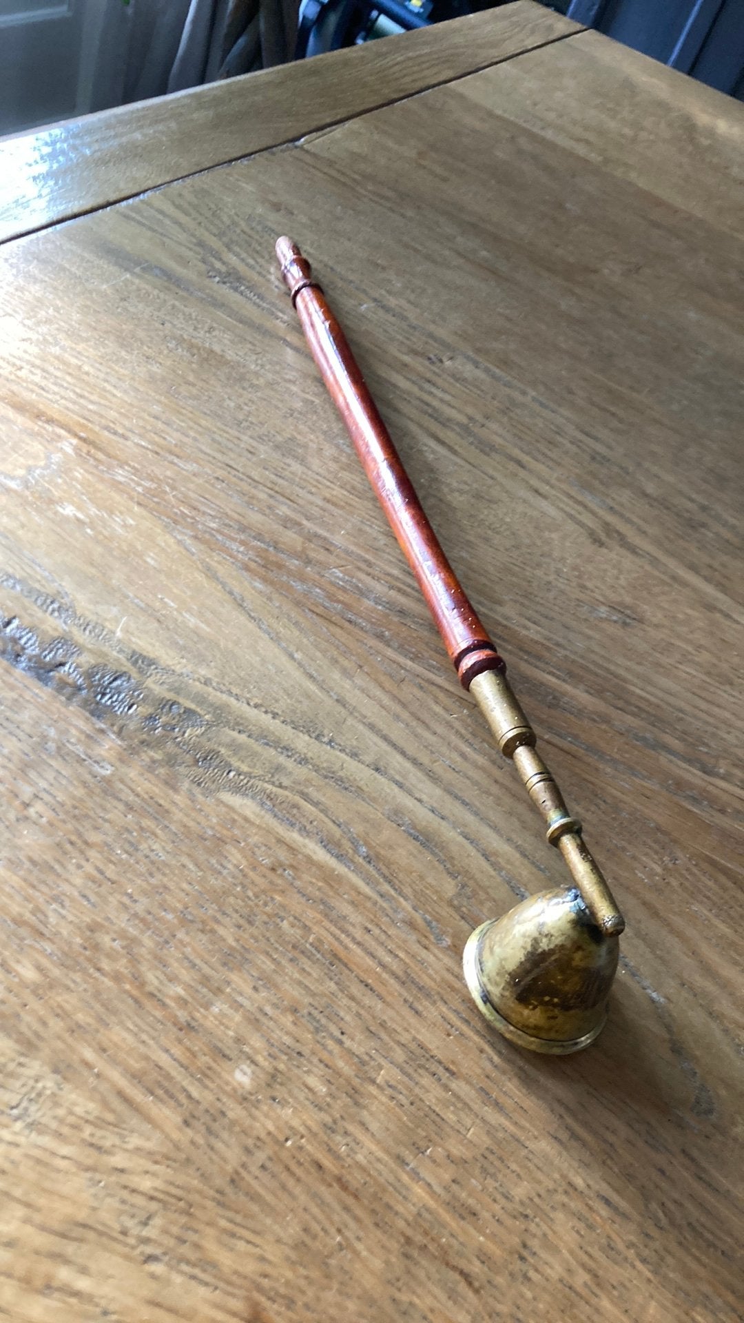 Kaarendover messing hout, Antiek en Kunst, Antiek | Koper en Brons, Ophalen of Verzenden