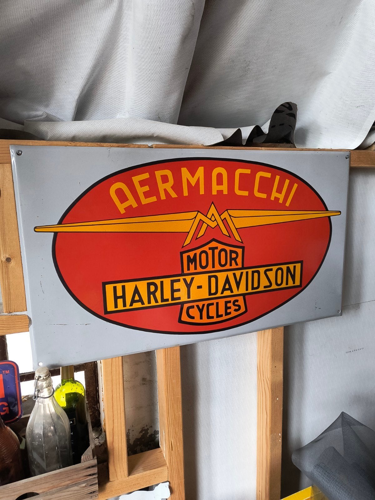 Emaille reclamebord Harley Davidson, Ophalen of Verzenden, Reclamebord