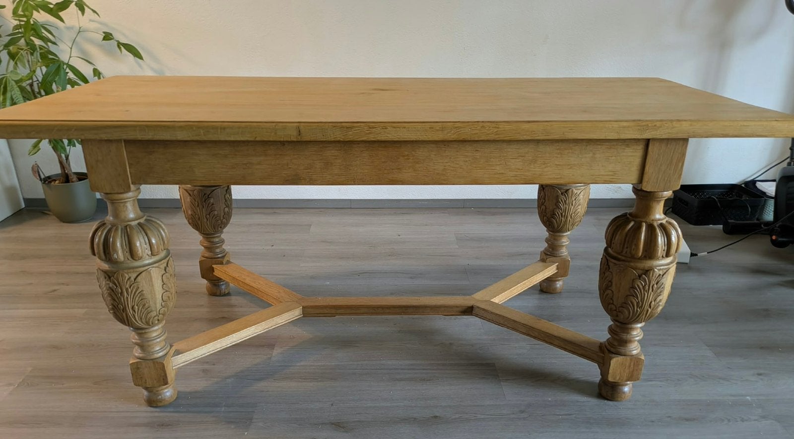 Antieke eiken eettafel, Huis en Inrichting, Gebruikt, Eikenhout, Sfeervol, Vijf personen of meer