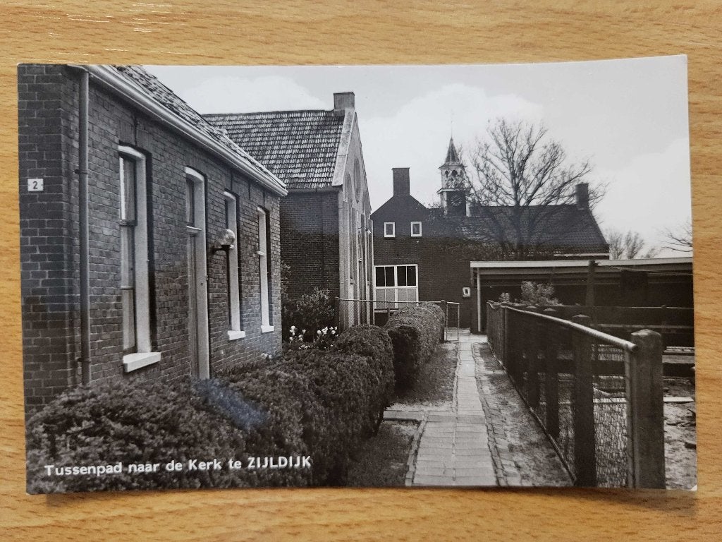 ansicht ZIJLDIJK tussenpad naar kerk, Ophalen of Verzenden, Voor 1920, Groningen