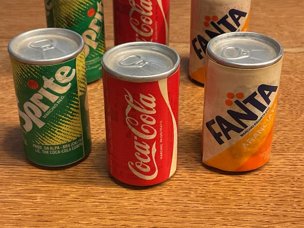 Miniatuur blikjes Coca-Cola, Fanta, Sprite, Verzamelen, Merken en Reclamevoorwerpen, Gebruikt, Verpakking, Ophalen
