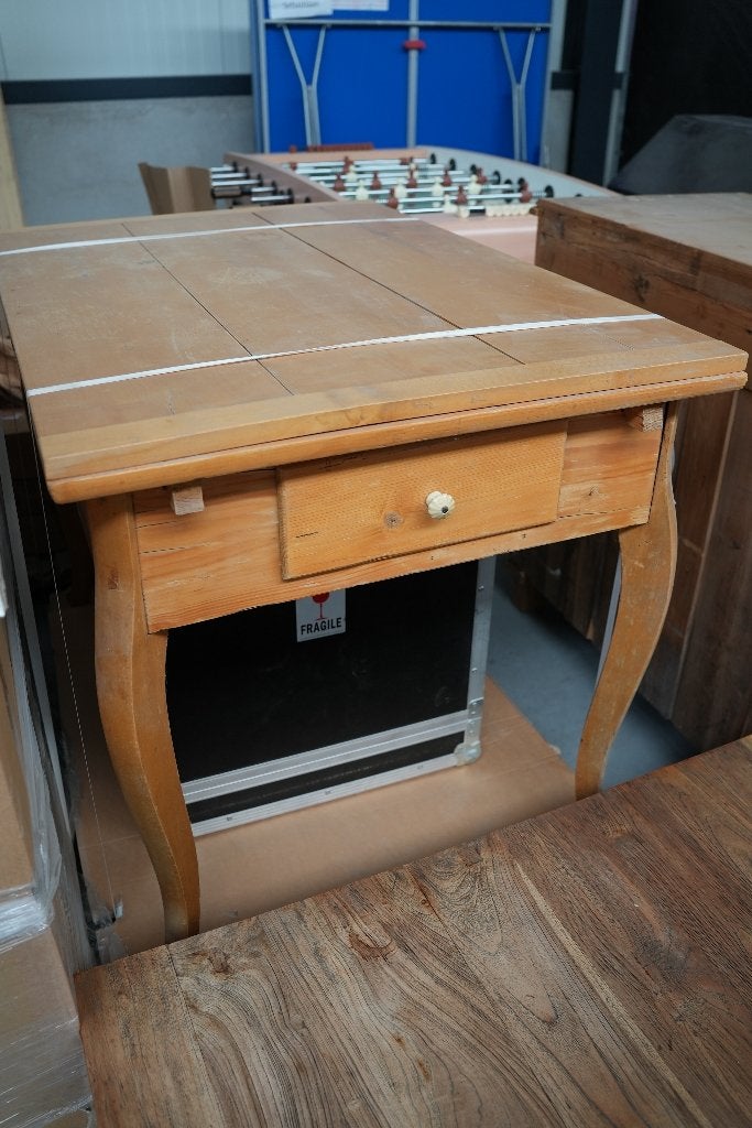 Houten eettafel uitschuifbaar met lades - 109,5 x 77, Huis en Inrichting, Ophalen, Gebruikt, 100 tot 150 cm, Vierkant