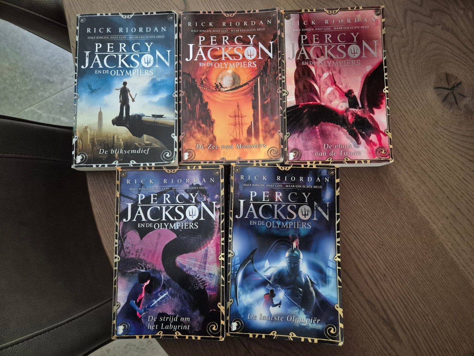 Percy Jackson en de Olympiërs - Complete serie (5 boeken), Boeken, Fantasy, Ophalen of Verzenden