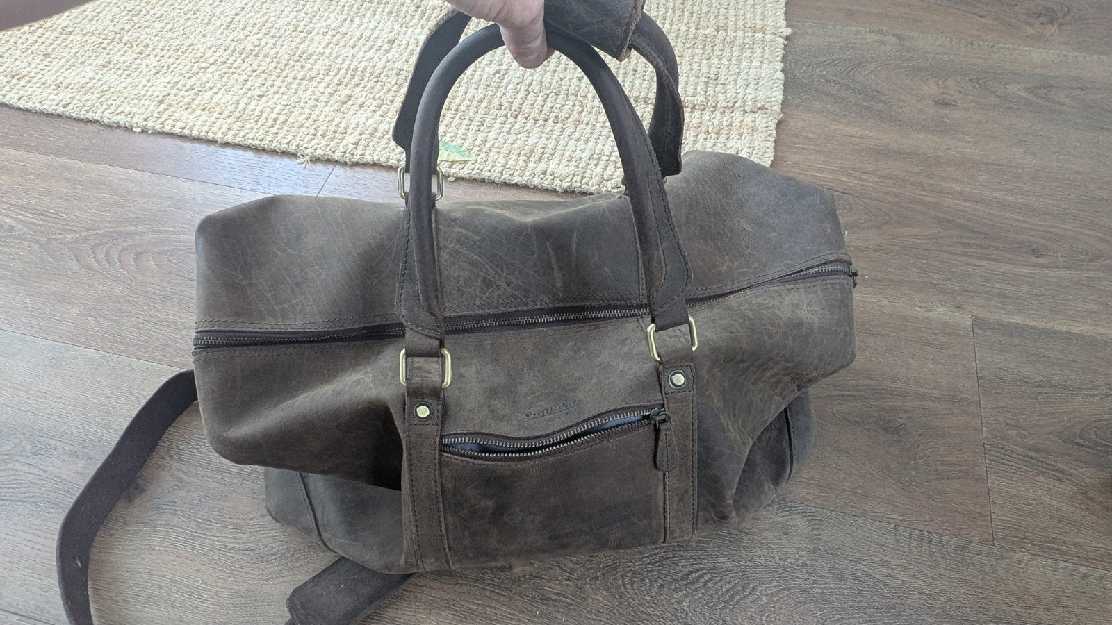 Gusti leer Reistas - Vintage Look, 40 tot 60 cm, Gebruikt, 20 tot 30 cm, Bruin