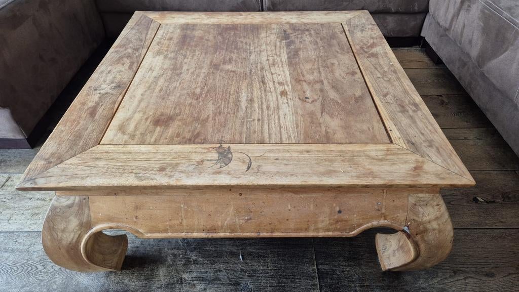 Opium salontafel 80x80 cm, Huis en Inrichting, Tafels | Salontafels, Ophalen, Gebruikt, 50 tot 100 cm, Vierkant