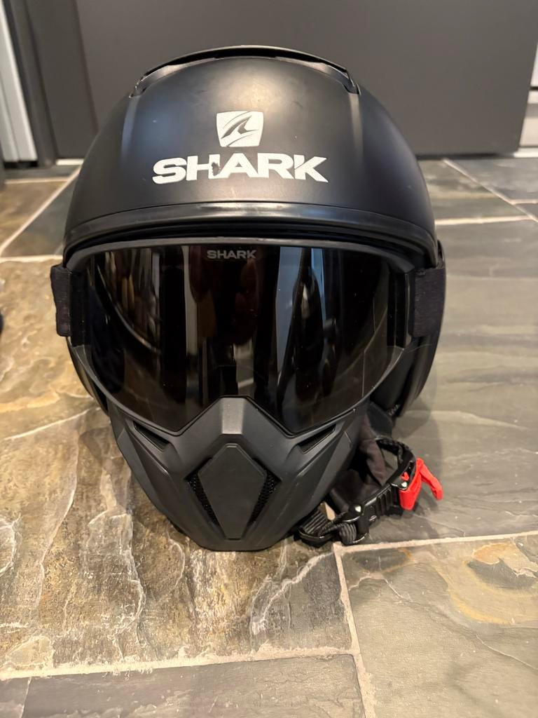 Shark Street-Drak motorhelm mat zwart, Motoren, Heren, Shark, Ophalen of Verzenden, Tweedehands