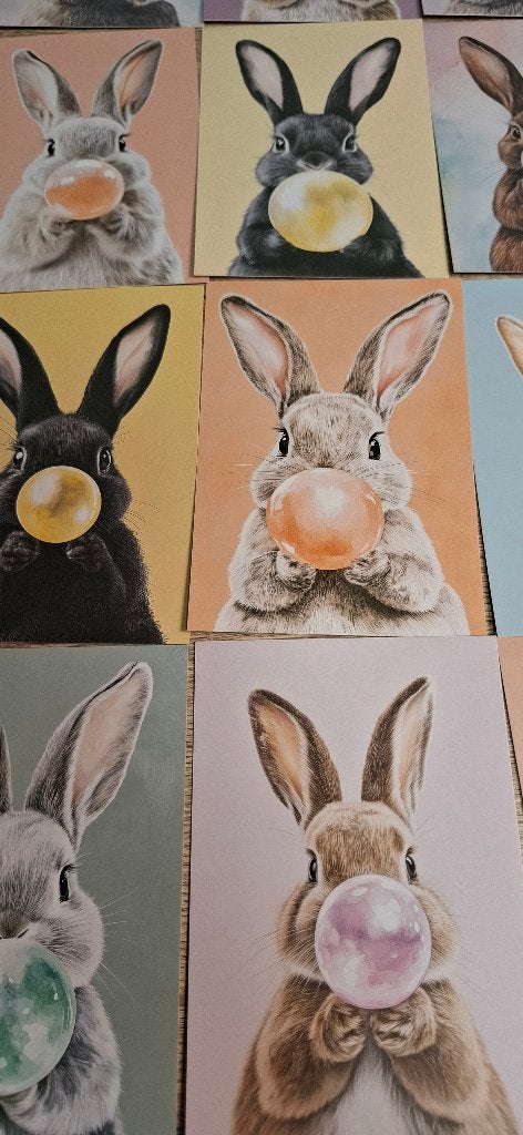 ansichtkaartenset: Bubbel bunny, Ophalen of Verzenden, 1980 tot heden, Overige thema's