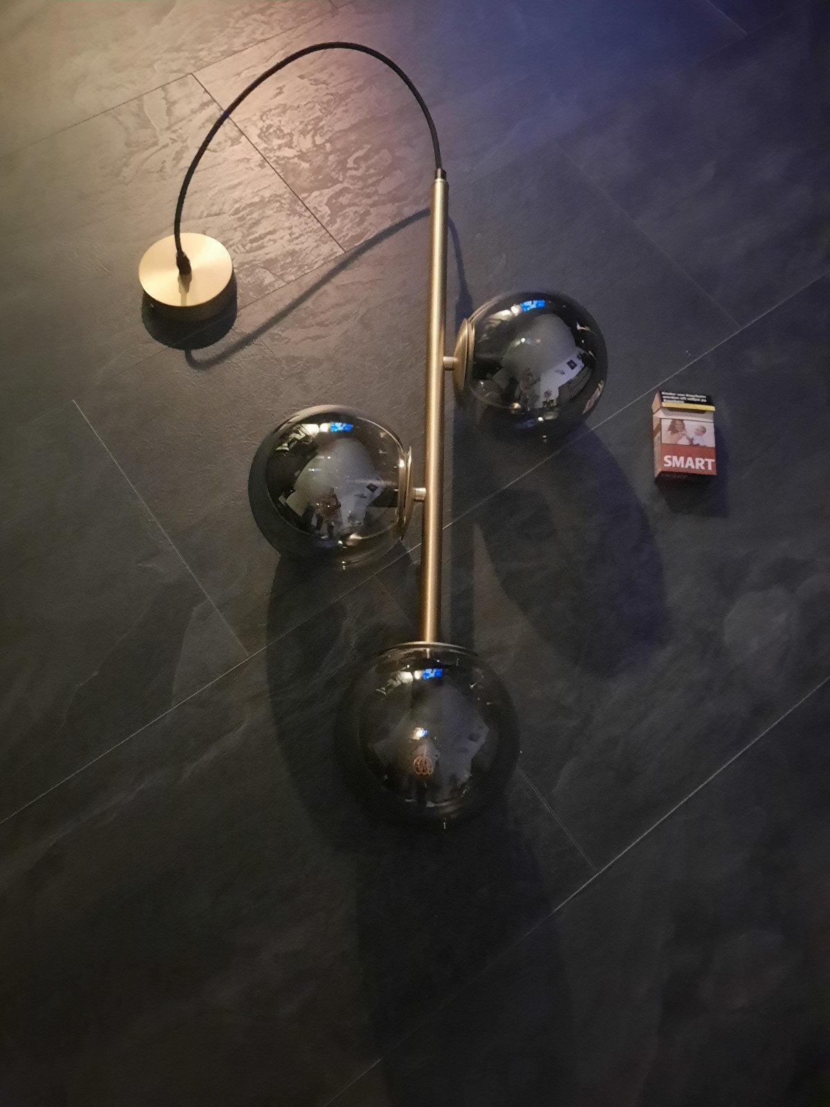 Lucide hanglamp met 3 smoke glas bollen, Ophalen, Zo goed als nieuw, Glas, 75 cm of meer